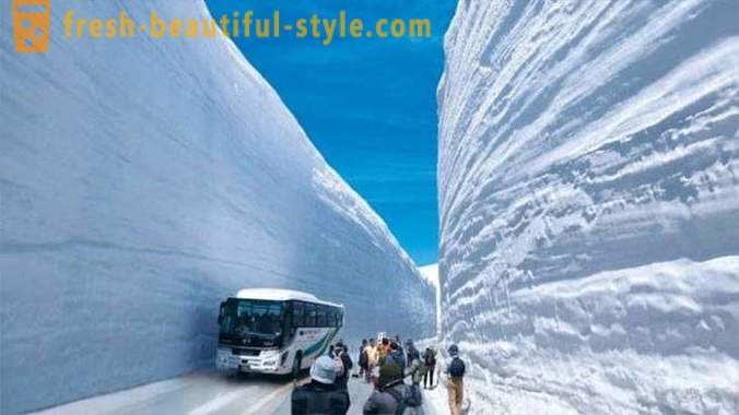 Niesamowity korytarz śnieg w Japonii