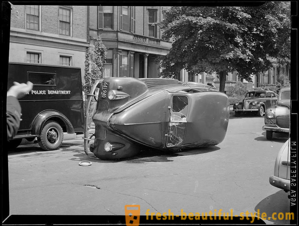 Zdjęcie kolekcja wypadków na drogach Ameryki w latach 1930-1950