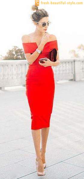 Czerwona sukienka-case: najlepsza kombinacja, zwłaszcza wybór i zalecenie