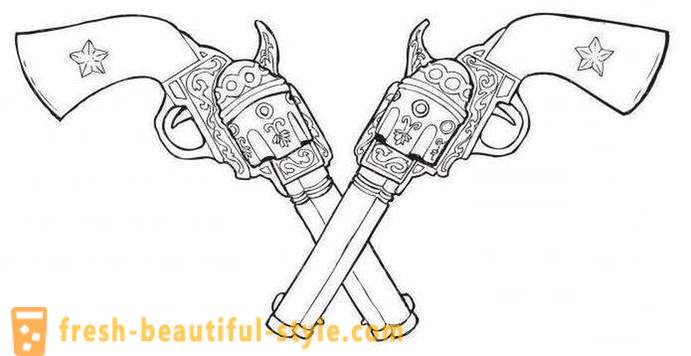 Tatuaż „pistolet” - twórcze szkic odważny i śmiały